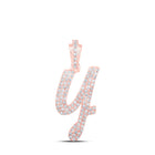 10kt Rose Gold Diamond Initial & Letter Pendant - Personalized Elegance at its Finest - Alternate view 1 from Splendid Jewellery