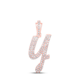 10kt Rose Gold Diamond Initial & Letter Pendant - Personalized Elegance at its Finest - Alternate view 1 from Splendid Jewellery