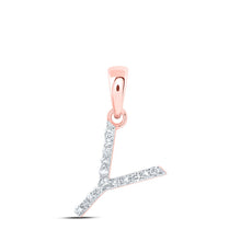 Load image into Gallery viewer, Captivating Rose Gold Diamond Initial Pendant - Alternate view 1 from Splendid Jewellery