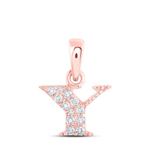 Load image into Gallery viewer, Yours Truly: Rose Gold Diamond Initial Pendant - Alternate view 1 from Splendid Jewellery