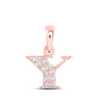 Yours Truly: Rose Gold Diamond Initial Pendant - Alternate view 1 from Splendid Jewellery