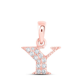 Yours Truly: Rose Gold Diamond Initial Pendant - Alternate view 1 from Splendid Jewellery