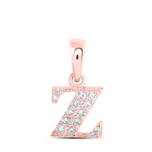 Load image into Gallery viewer, 10kt Rose Gold Diamond Initial &amp; Letter Pendant: Personalized Elegance in Every Detail - Alternate view 1 from Splendid Jewellery