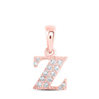 10kt Rose Gold Diamond Initial & Letter Pendant: Personalized Elegance in Every Detail - Alternate view 1 from Splendid Jewellery