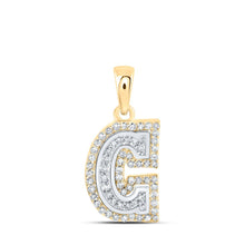 Load image into Gallery viewer, Radiant Love: 10kt Two-tone Gold Diamond Initial Pendant - Alternate view 1 from Splendid Jewellery