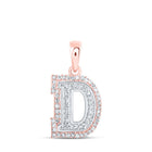 10kt Two-tone Gold Diamond Initial Pendant - Personalized Elegance - Alternate view 1 from Splendid Jewellery