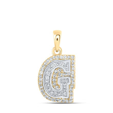 Load image into Gallery viewer, Glamorous Gold &amp; Diamond G Initial Pendant - Alternate view 1 from Splendid Jewellery