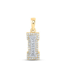 Load image into Gallery viewer, 10kt Two-tone Gold Diamond Initial &amp; Letter Pendant: Personalized Elegance in Motion - Alternate view 1 from Splendid Jewellery
