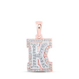 Kaleidoscope of Brilliance: 10kt Two-tone Gold Diamond Initial Pendant - Alternate view 1 from Splendid Jewellery