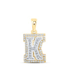 10kt Two-tone Gold Diamond Initial Pendant - Personalized Elegance - Alternate view 1 from Splendid Jewellery