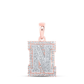 10kt Two-tone Gold Diamond Initial & Letter Pendant - Personalized Elegance by Splendid Jewellery - Alternate view 1 from Splendid Jewellery