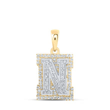 Load image into Gallery viewer, 10kt Two-tone Gold Diamond Initial &amp; Letter Pendant - Alternate view 1 from Splendid Jewellery