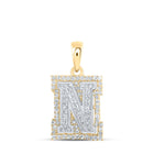 10kt Two-tone Gold Diamond Initial & Letter Pendant - Alternate view 1 from Splendid Jewellery