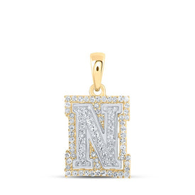 10kt Two-tone Gold Diamond Initial & Letter Pendant - Alternate view 1 from Splendid Jewellery