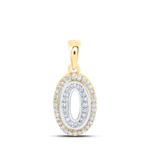 Load image into Gallery viewer, Elegant Diamond O Initial Pendant in Two-Tone Gold - Alternate view 1 from Splendid Jewellery