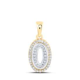 Elegant Diamond O Initial Pendant in Two-Tone Gold - Alternate view 1 from Splendid Jewellery