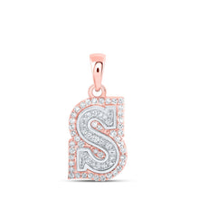 Load image into Gallery viewer, Splendid Jewellery 10kt Two-tone Gold Diamond Initial &amp; Letter Pendant - Alternate view 1 from Splendid Jewellery