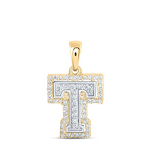 Load image into Gallery viewer, Delicate Brilliance: Two-Tone Gold Diamond Initial Pendant - Alternate view 1 from Splendid Jewellery