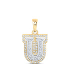 Personalized Brilliance: 10kt Two-tone Gold Diamond Initial Pendant - Alternate view 1 from Splendid Jewellery