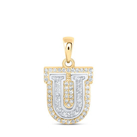 Personalized Brilliance: 10kt Two-tone Gold Diamond Initial Pendant - Alternate view 1 from Splendid Jewellery