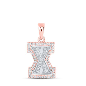 Captivating Brilliance: 10kt Two-tone Gold Diamond Initial Pendant - Alternate view 1 from Splendid Jewellery