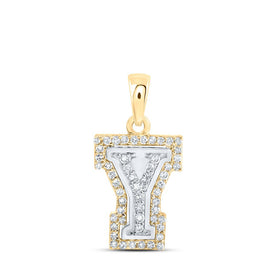 Mesmerizing Y Initial Diamond Pendant | 10kt Two-tone Gold 1/6 Cttw | Splendid Jewellery - Alternate view 1 from Splendid Jewellery