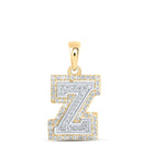 10kt Two-tone Gold Diamond Initial Pendant - Personalized Elegance - Alternate view 1 from Splendid Jewellery