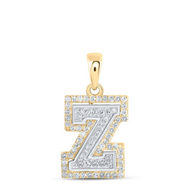 10kt Two-tone Gold Diamond Initial Pendant - Personalized Elegance - Alternate view 1 from Splendid Jewellery