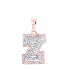 Captivating Z Initial Diamond Pendant in Two-Tone Gold - Alternate view 1 from Splendid Jewellery