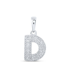 Load image into Gallery viewer, Dazzling Diamond Initial Pendant in 10kt White Gold - Alternate view 1 from Splendid Jewellery