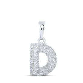 Dazzling Diamond Initial Pendant in 10kt White Gold - Alternate view 1 from Splendid Jewellery