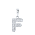 Splendid Jewellery 10kt White Gold Baguette Diamond Initial Pendant - Personalized Elegance and Dazzling Sparkle - Alternate view 1 from Splendid Jewellery