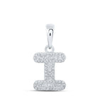 10kt White Gold Baguette Diamond Initial Pendant: A Sparkling Symbol of Elegance and Romance - Alternate view 1 from Splendid Jewellery