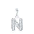 10kt White Gold Baguette Diamond Initial Pendant - A Personalized Touch of Elegance - Alternate view 1 from Splendid Jewellery