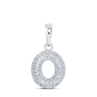 10kt White Gold Womens Baguette Diamond O Initial Letter Pendant - Personalized Elegance and Dazzling Brilliance - Alternate view 1 from Splendid Jewellery