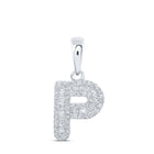 10kt White Gold Baguette Diamond Initial Pendant - Personalized Elegance at Its Finest - Alternate view 1 from Splendid Jewellery