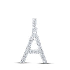 10kt White Gold Diamond Initial Pendant: Personalized Elegance in Every Letter Top view from the 10Kt White Gold Womens Round Diamond A Initial Letter Pendant 1 10 Cttwpin219144 collection by Splendid Jewellery