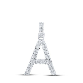 10kt White Gold Diamond Initial Pendant: Personalized Elegance in Every Letter Top view from the 10Kt White Gold Womens Round Diamond A Initial Letter Pendant 1 10 Cttwpin219144 collection by Splendid Jewellery