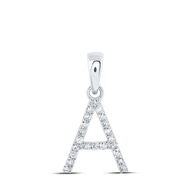 Astonishingly Brilliant Diamond Initial Pendant Top view from the 10Kt White Gold Womens Round Diamond A Initial Letter Pendant 1 10 Cttwpin216143 collection by Splendid Jewellery