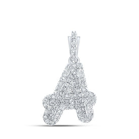 Captivating Elegance: 10kt White Gold Diamond Initial Pendant Top view from the 10Kt White Gold Womens Round Diamond A Initial Letter Pendant 1 5 Cttwpin216769 collection by Splendid Jewellery
