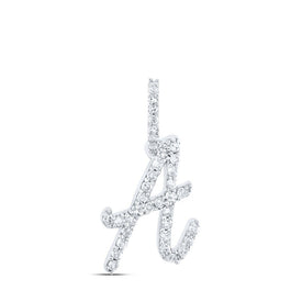 Radiant Brilliance: 10kt White Gold Diamond Initial Pendant Top view from the 10Kt White Gold Womens Round Diamond A Initial Letter Pendant 1 6 Cttwpin219611 collection by Splendid Jewellery