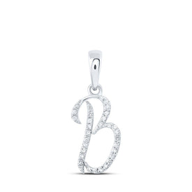 10kt White Gold Diamond Initial & Letter Pendant: A Personalized Sparkle of Elegance Top view from the 10Kt White Gold Womens Round Diamond B Initial Letter Pendant 1 10 Cttwpin216837 collection by Splendid Jewellery