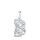 Radiant Brilliance: 10kt White Gold Womens Round Diamond B Initial Letter Pendant Top view from the 10Kt White Gold Womens Round Diamond B Initial Letter Pendant 1 5 Cttwpin216043 collection by Splendid Jewellery