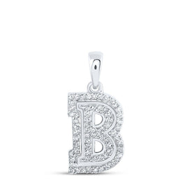 Radiant Brilliance: 10kt White Gold Womens Round Diamond B Initial Letter Pendant Top view from the 10Kt White Gold Womens Round Diamond B Initial Letter Pendant 1 5 Cttwpin216043 collection by Splendid Jewellery