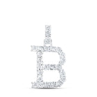 Captivating Diamond Initial & Letter Pendant | 10kt White Gold Womens Round Diamond B Initial Letter Pendant 1/8 Cttw | Splendid Jewellery Top view from the 10Kt White Gold Womens Round Diamond B Initial Letter Pendant 1 8 Cttwpin219141 collection by Splendid Jewellery