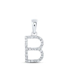 10kt White Gold Sparkling Diamond Initial Pendant Top view from the 10Kt White Gold Womens Round Diamond B Initial Letter Pendant 1 8 Cttwpin216180 collection by Splendid Jewellery