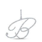 Splendid Jewellery 10kt White Gold B Initial Diamond Pendant: A Mesmerizing Symbol of Individuality and Elegance Top view from the 10Kt White Gold Womens Round Diamond B Initial Letter Pendant 3 4 Cttwpin212698 collection by Splendid Jewellery
