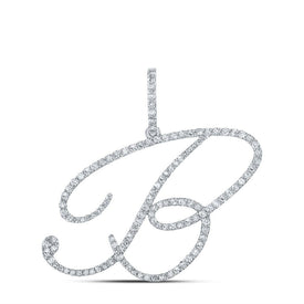 Splendid Jewellery 10kt White Gold B Initial Diamond Pendant: A Mesmerizing Symbol of Individuality and Elegance Top view from the 10Kt White Gold Womens Round Diamond B Initial Letter Pendant 3 4 Cttwpin212698 collection by Splendid Jewellery
