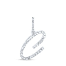 Load image into Gallery viewer, Dazzling Diamond Initial Pendant - 10kt White Gold Womens Round Diamond C Initial Letter Pendant 1/6 Cttw Top view from the 10Kt White Gold Womens Round Diamond C Initial Letter Pendant 1 6 Cttwpin219637 collection by Splendid Jewellery
