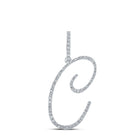 Captivating Brilliance Diamond Initial Pendant Top view from the 10Kt White Gold Womens Round Diamond C Initial Letter Pendant 3 8 Cttwpin212699 collection by Splendid Jewellery